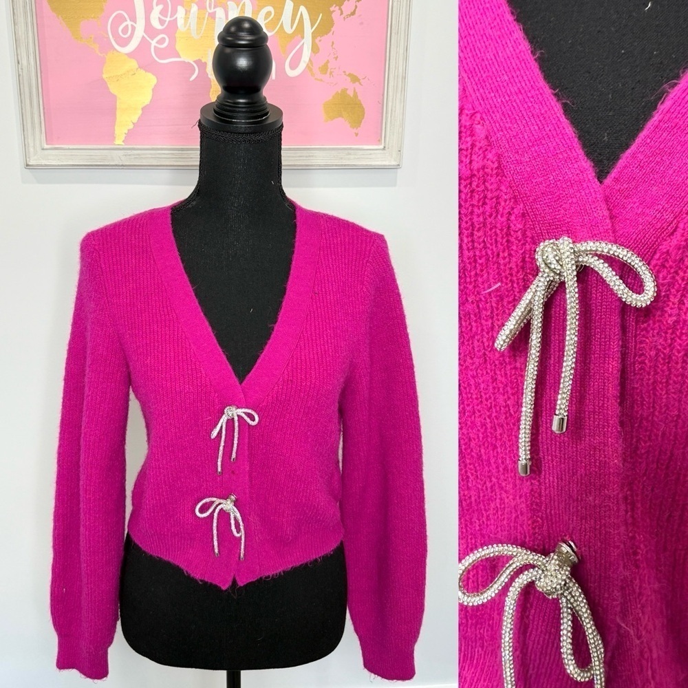 H&M Rhinestone Bows Short Cardigan (XS)